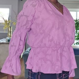 Blouse long sleeve, pink